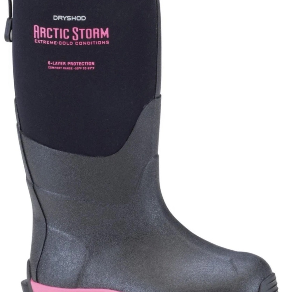 Dryshod Arctic Storm Boots Kids Black/Pink 6 Layer Protection Extreme Cold Sz 11